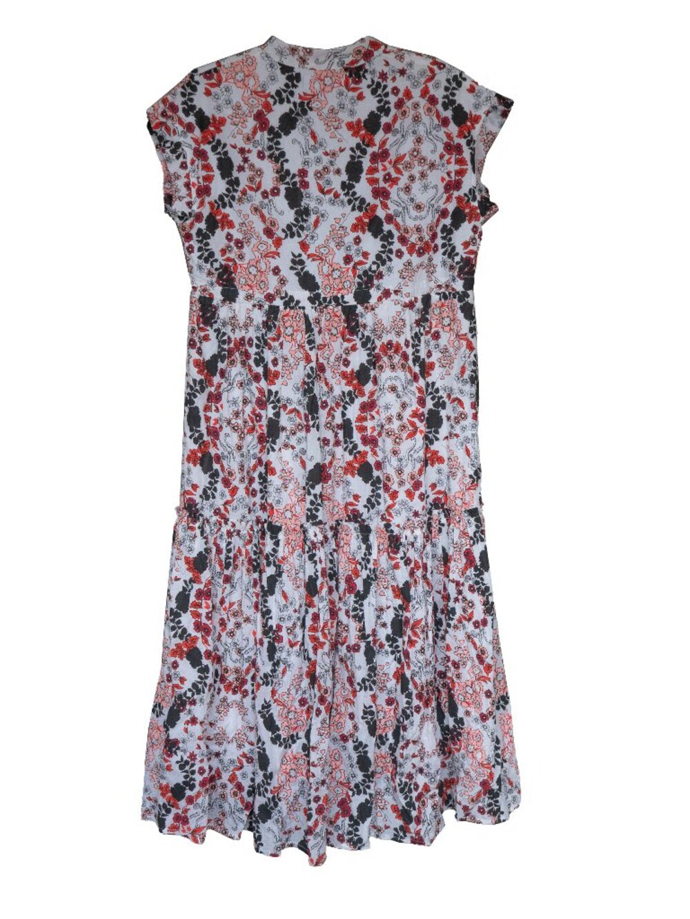 Ro's Garden White Maxi Dress cotton  Sleeveless with Tier Skirt